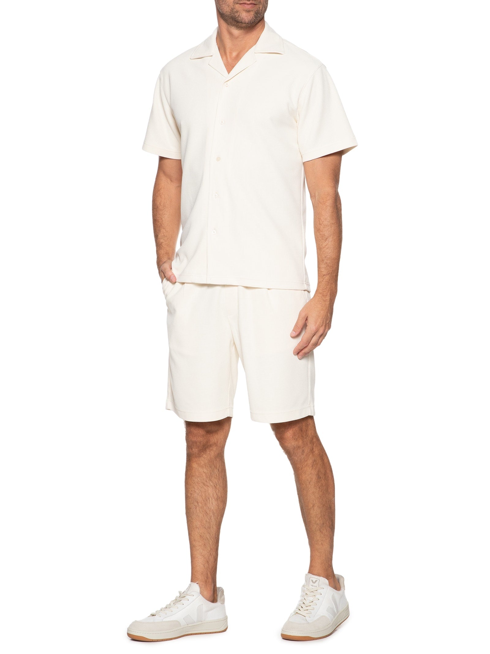 Conjunto Masculino Básico Camisa Manga Curta e Short - Azul - Imagem 2