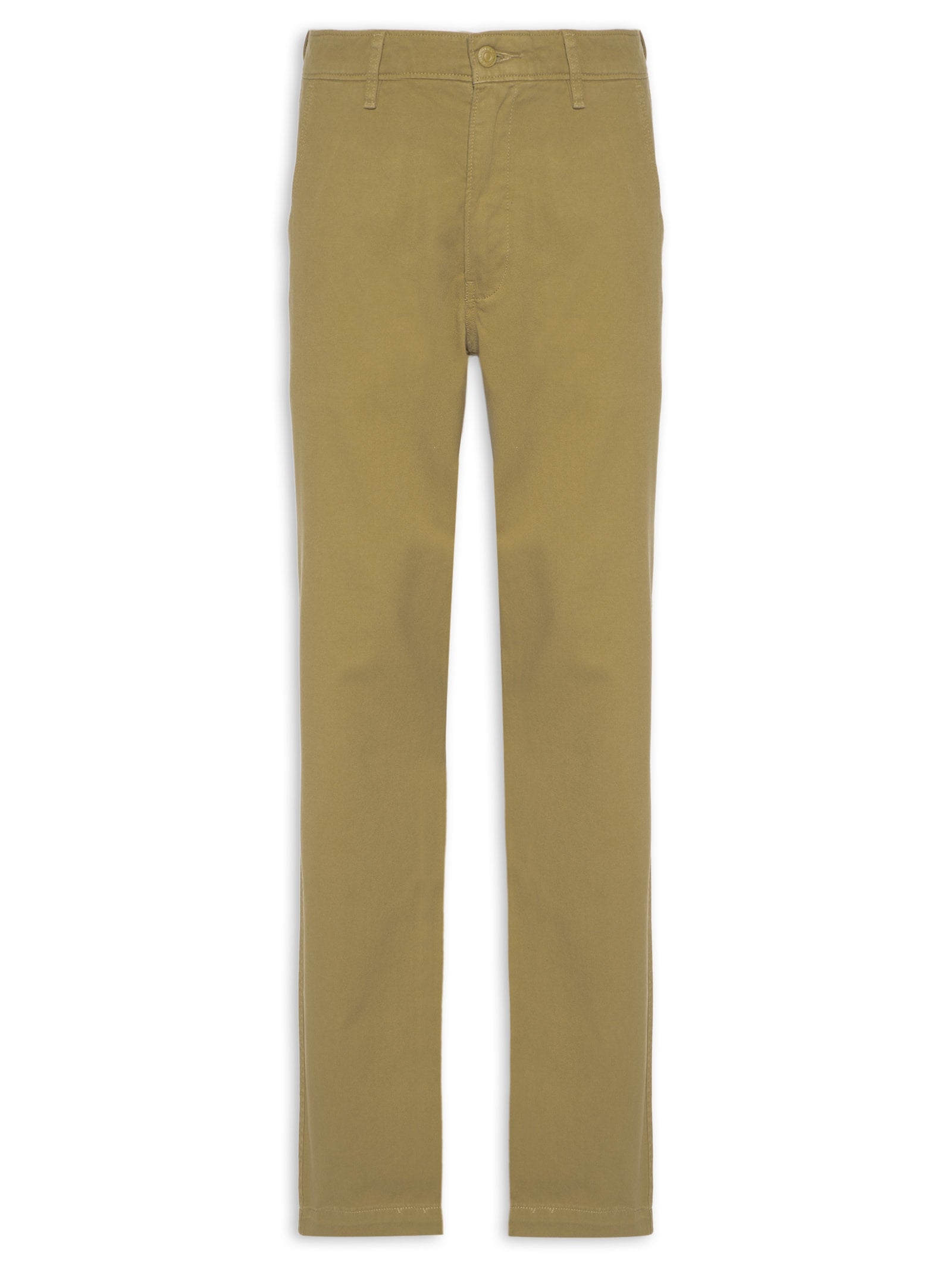 Calça Feminina Sarja Boca Reta Bege Biscoito - Bege