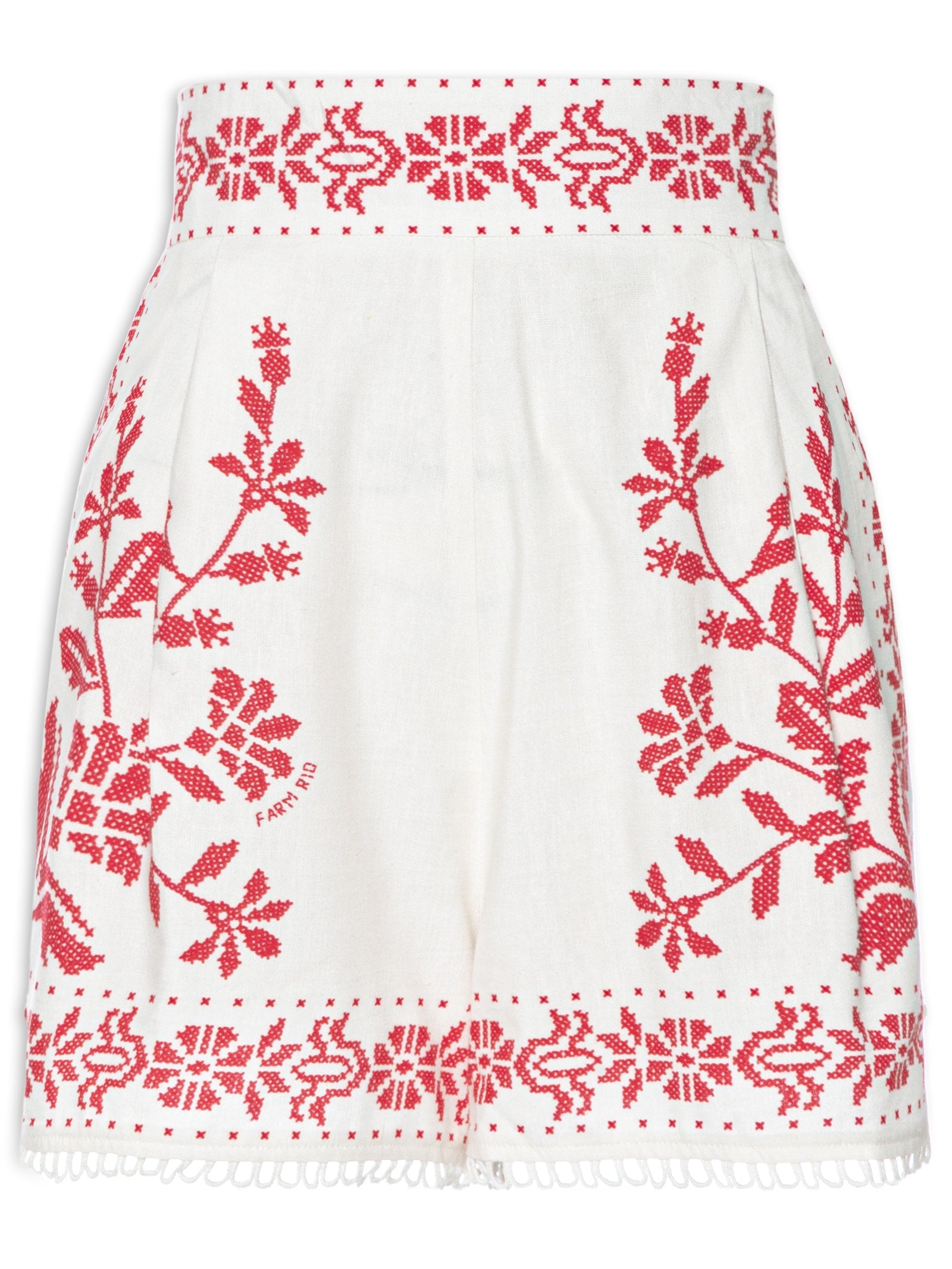 Macacão Feminino Pregas Jardim Tropical - Off White
