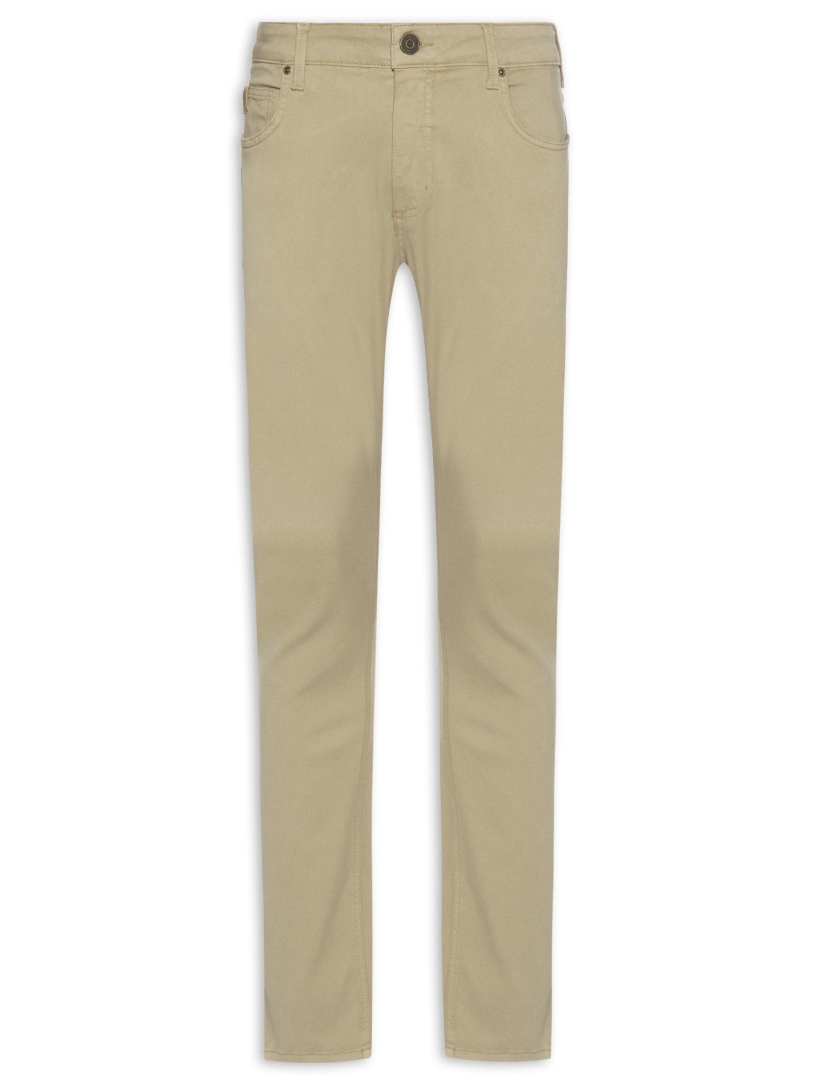 Calça Masculina Em Sarja Slim - Bege