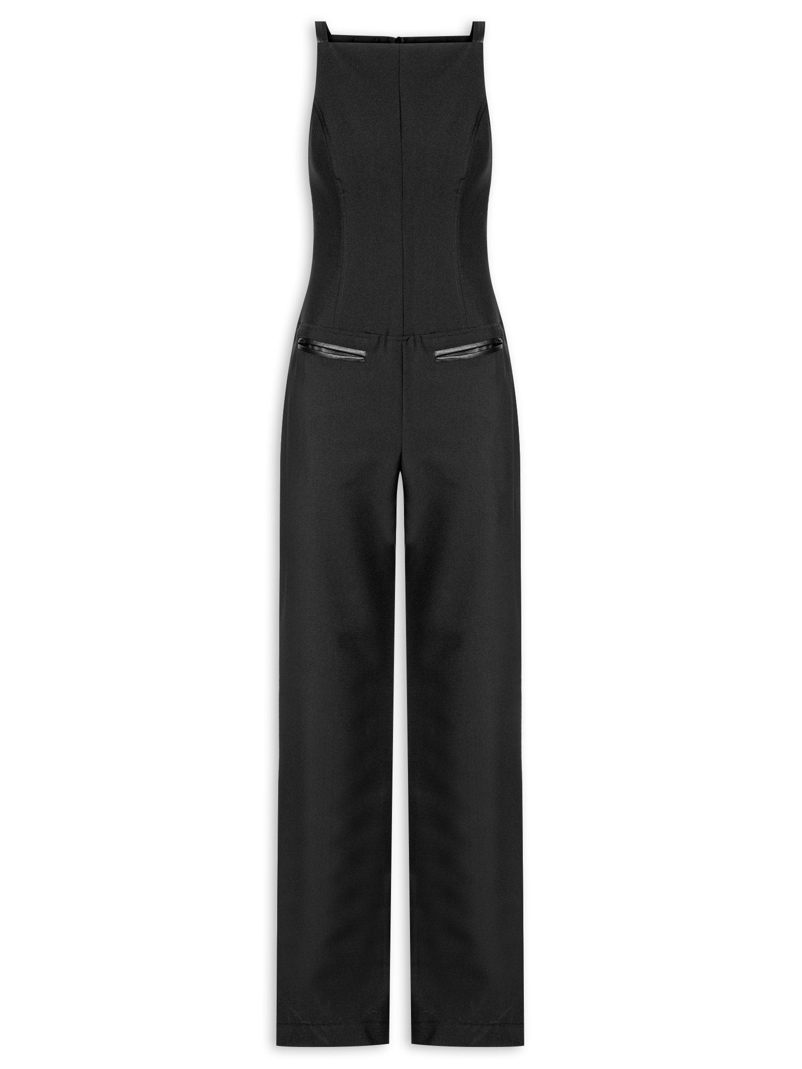 Blusa Feminina Meia Malha Recortes Iolanda - Preto