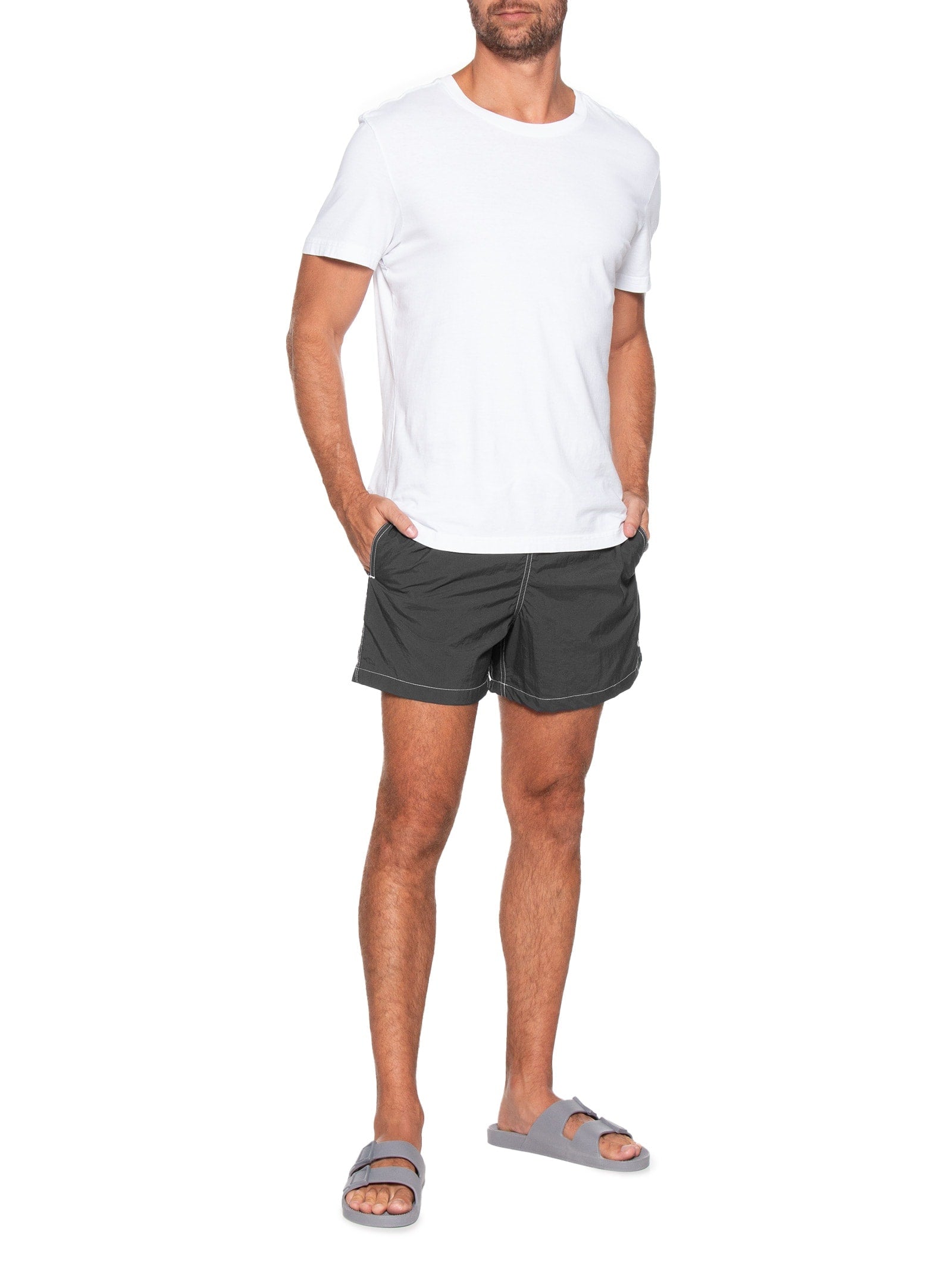 Short Masculino Praia Liso Básico - Preto - Imagem 2