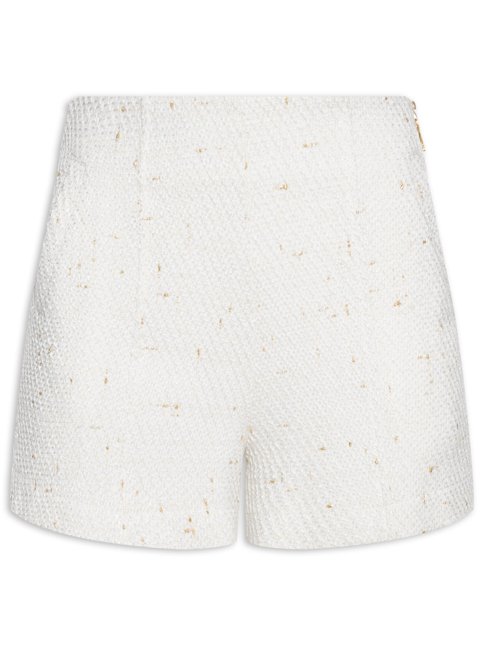 Jaqueta Feminina Tweed Detalhe De Brilho Highline - Off White