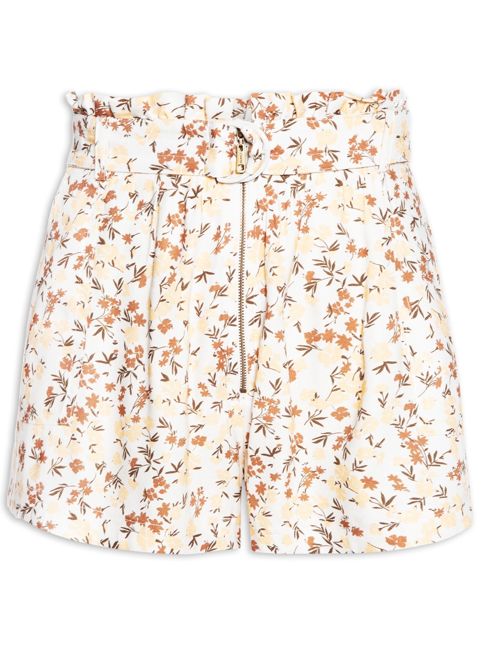 Blusa Feminina Alça Estampa Floral Jardim - Bege
