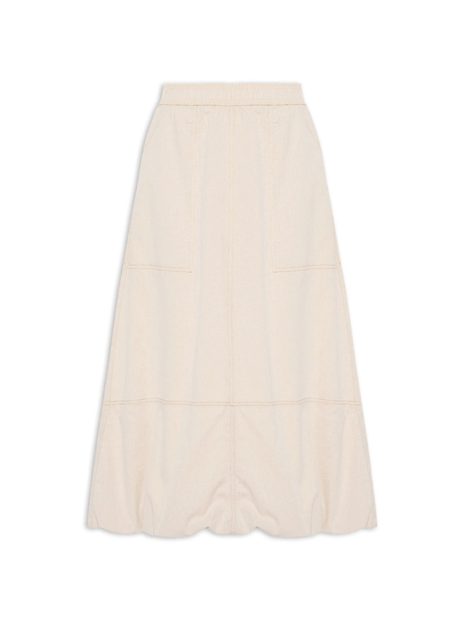 Calça Feminina Sarja Boca Reta Bege Biscoito - Bege