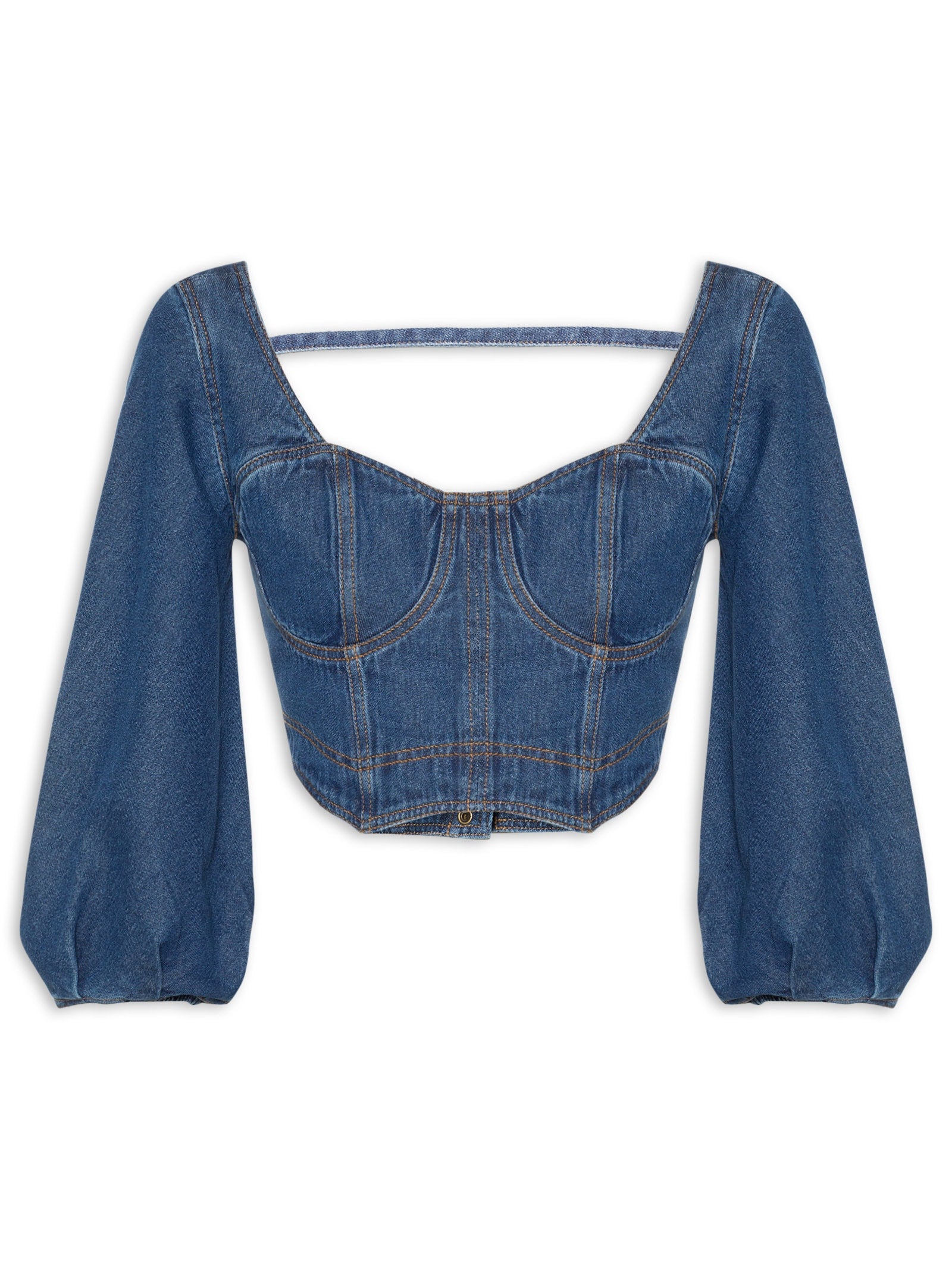 Blusa Feminina Alexia Manga Longa - Azul