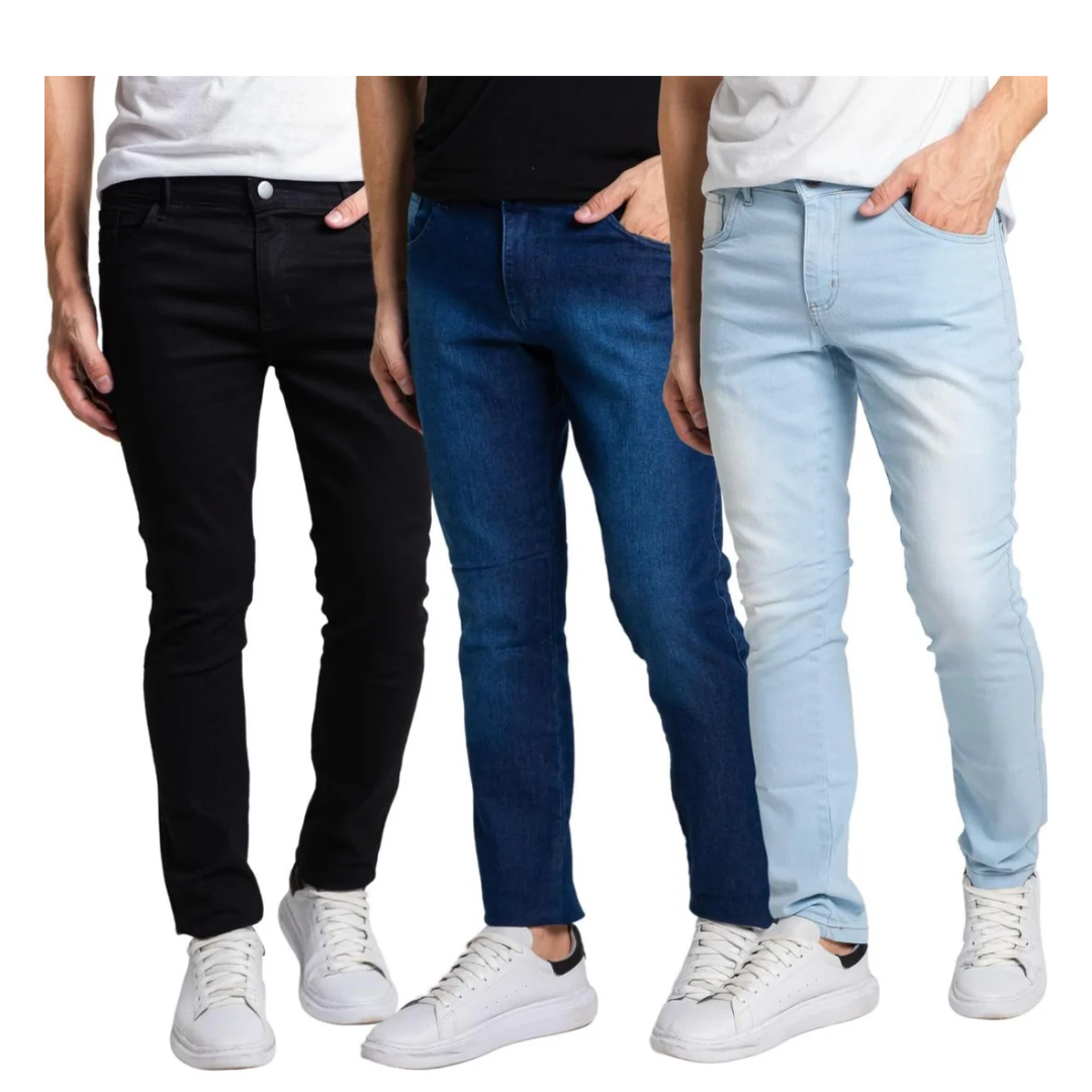 Kit 3 Calças - Jeans Slim Fit
